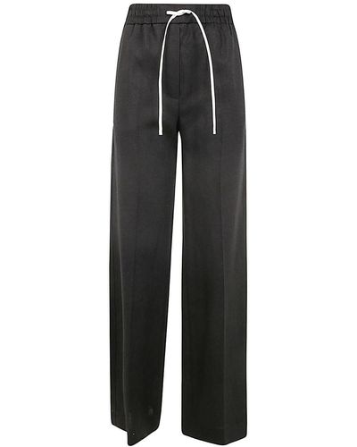 Paul Smith Wide Leg Trousers With Coulisse - Black