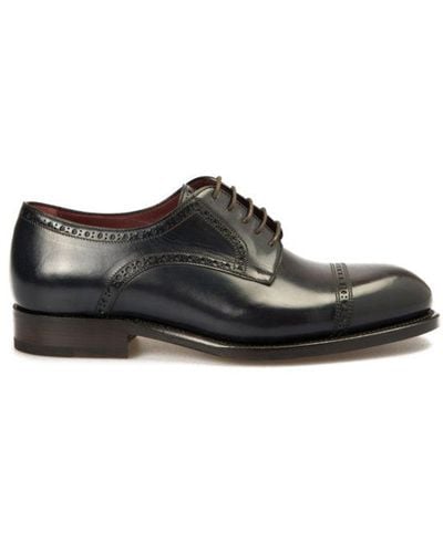 Brioni Milano Derby Leather Shoes - Black