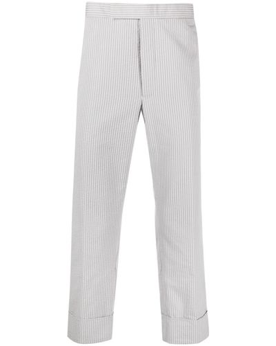 Thom Browne Stripe-pattern Tailored Pants - Gray
