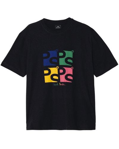 PS by Paul Smith Reg Fit Ss T Shirt Square Ps - Black