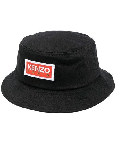 KENZO Cappello A Secchiello Con Logo Ricamato - Nero