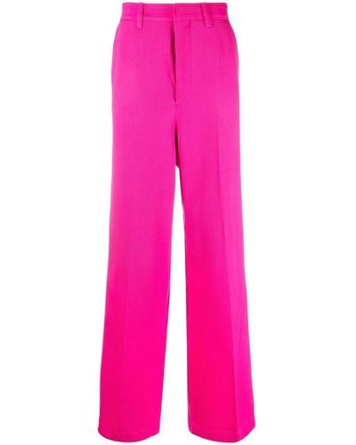 Ami Paris Ami Paris Wide-leg Tailored Pants - Pink