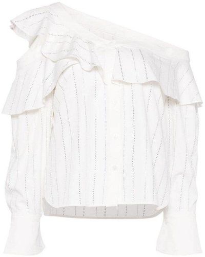 Self-Portrait Blouse With Ruffles - White