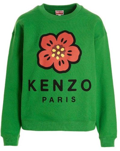 KENZO Logo Printed Sweatshirt - Green