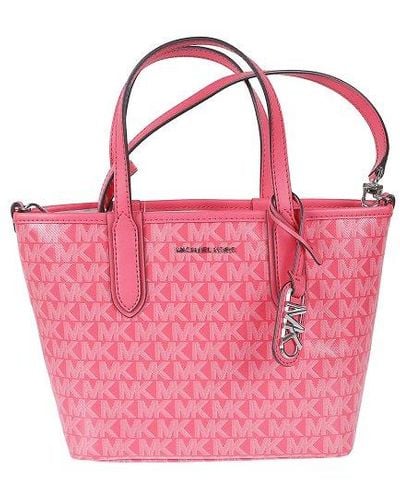 Michael Kors Canvas Bag With Logo - Pink
