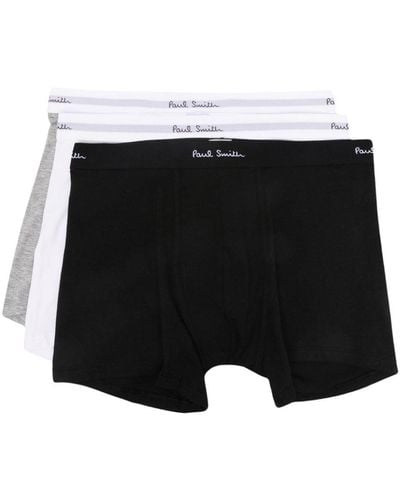 Paul Smith Logo-waistband Boxer Pack (pack Of Three) - Black