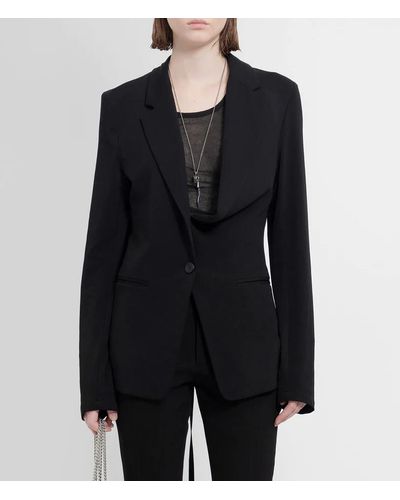 Ann Demeulemeester Nova Light Asymmetric Blazer Jacket - Black