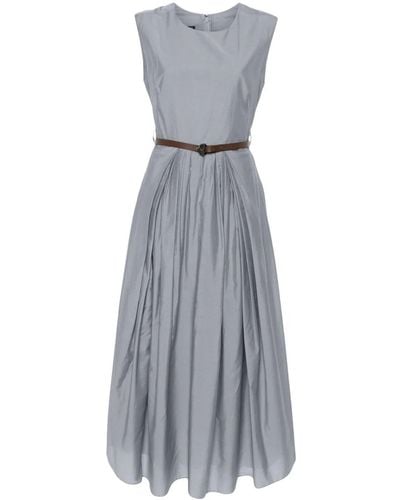 Emporio Armani Sleeveless Dress With Leather Belt - Grey