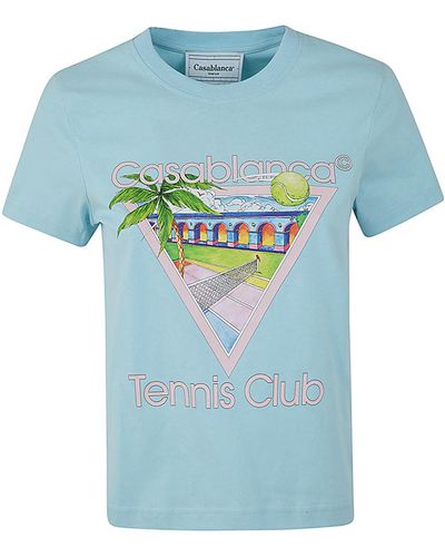 Casablanca Printed Fitted T-Shirt - Blue