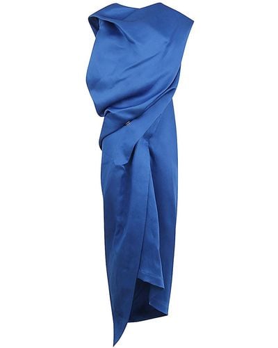 Issey Miyake Enveloping Long Dress - Blue