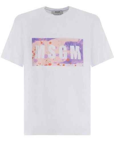 MSGM T-shirt Camo - Bianco