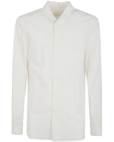Rick Owens Snap Collar Faun Shirt - White