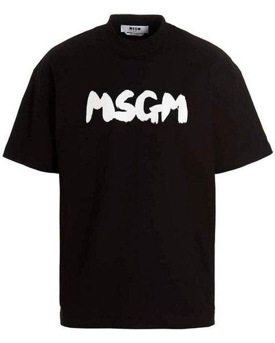 MSGM T-Shirt Stampa Logo - Nero