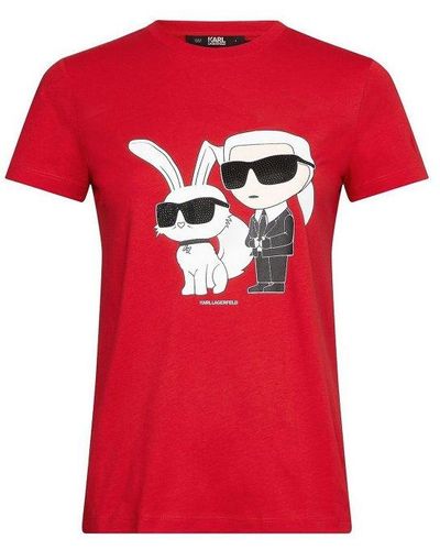 Karl Lagerfeld T-Shirt Karl & Choupette - Rosso