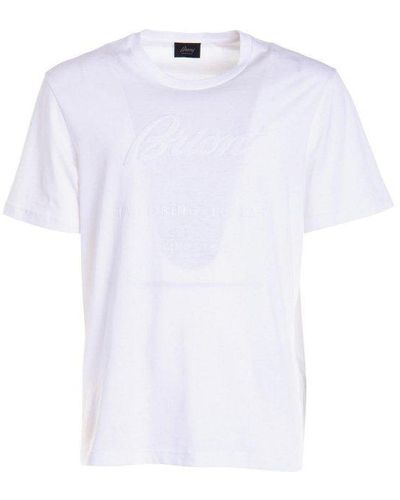 Brioni T-Shirt Con Logo - Bianco