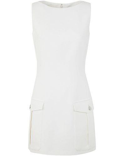 Versace Dress Double Viscose Crepe Stretch Fabric - White