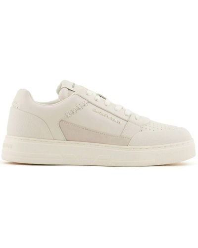 Emporio Armani Suede Sneaker - White