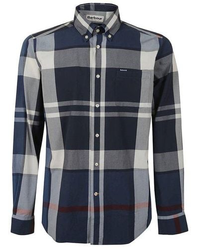 Barbour Harries Check Pattern Long Sleeved Shirt - Blue