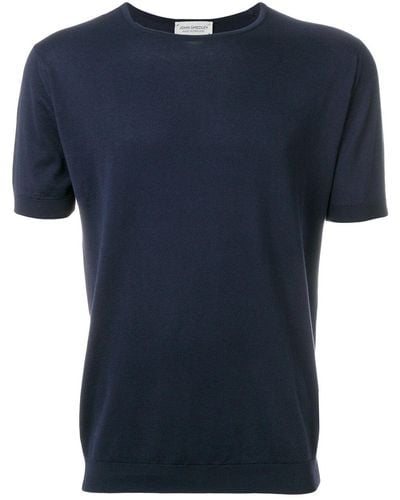 John Smedley Belden Short Sleeves Crew Neck T-Shirt - Blue