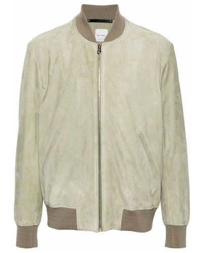 Paul Smith Suede Bomber Jacket - Natural