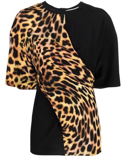 Stella McCartney Cheetah Print Panel T-shirt - Black