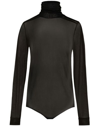Maison Margiela Four-Stitch Sheer Bodysuit - Black
