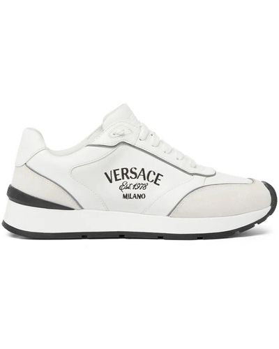 Versace Trainer Calf Leather+Suede+ Embroidery - White