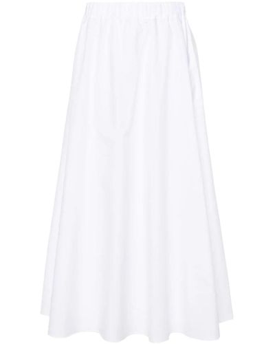 P.A.R.O.S.H. Long Skirt With Elastic Band - White