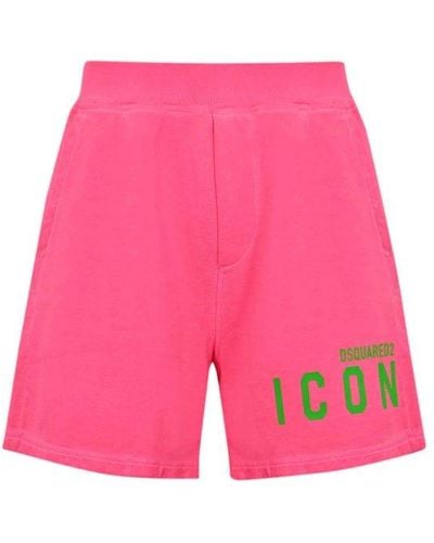 DSquared² Icon Cotton Shorts - Pink