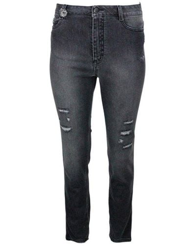 Ermanno Scervino Jewel Detailed Jeans - Gray