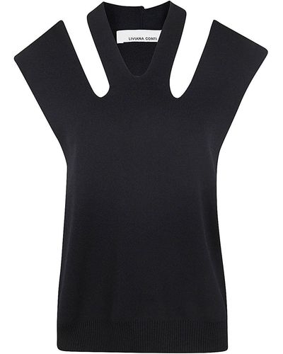 Liviana Conti Sleeveless Jumper - Black