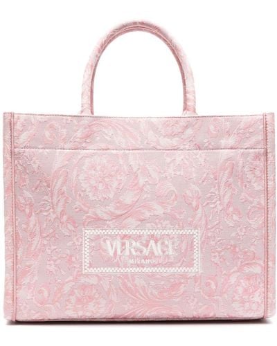 Versace Large Tote Embroidery Jacquard - Pink