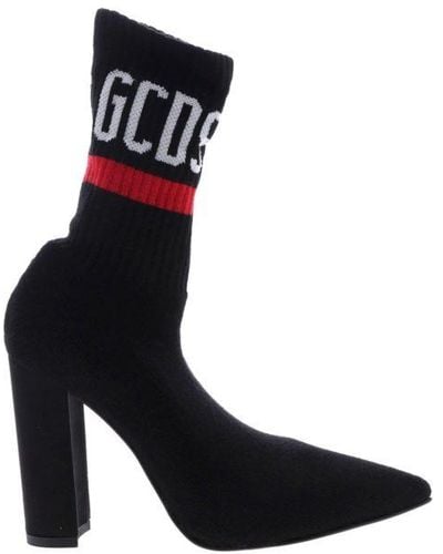 Gcds Ankle Boots With Logo - Black