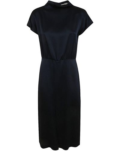 Liviana Conti Short Sleeves Midi Dress - Black