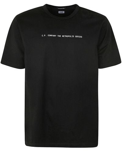 C.P. Company Metropolis Series Mercerized Jersey Graphic Face T-Shirt - Black