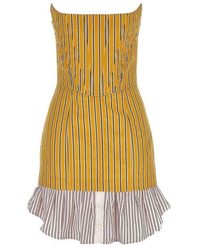 DSquared² Striped Corset Dress - Yellow
