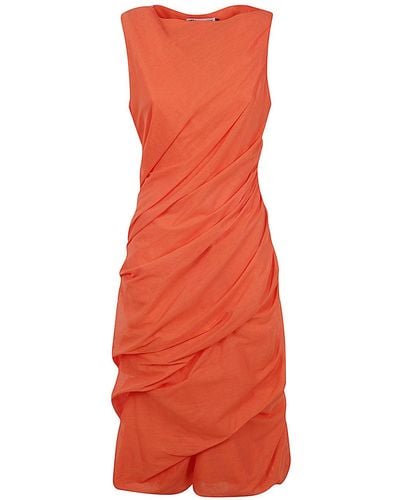 Issey Miyake Twining Midi Dress - Orange