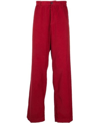Maison Margiela Corduroy Straight-Leg Pants - Red