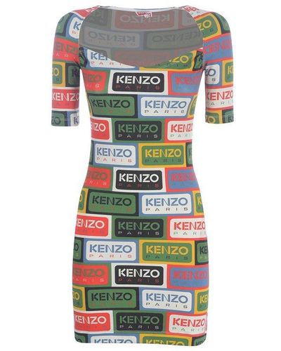 KENZO Mini Dress " Labels" - Gray