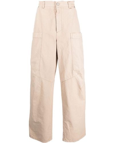 Palm Angels Wide-leg Cotton Cargo Pants - Natural