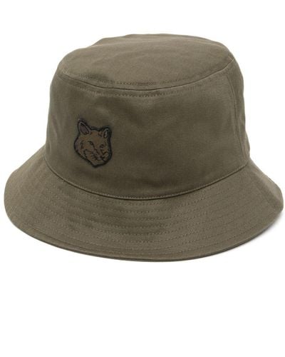 Maison Kitsuné Fox-patch Bucket Hat - Green