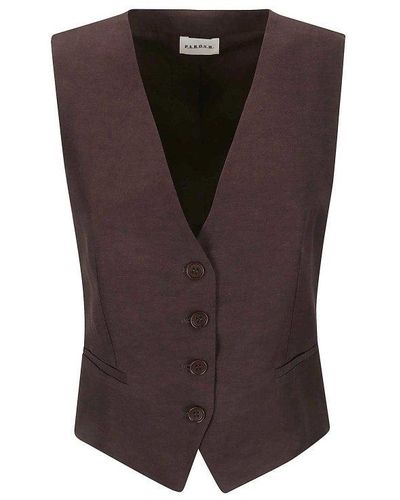 P.A.R.O.S.H. Vest With Fitted Waist - Brown