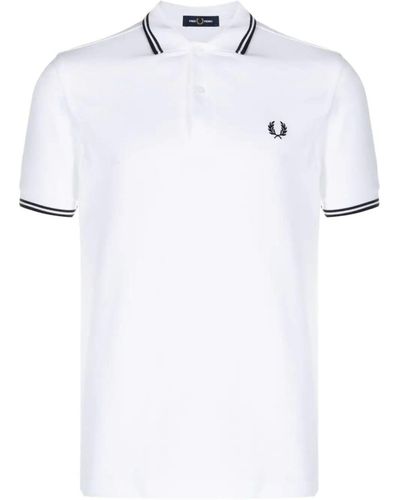 Fred Perry Logo Cotton Polo Shirt - White