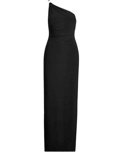 Lauren by Ralph Lauren Belina One Shoulder Evening Dress - Black