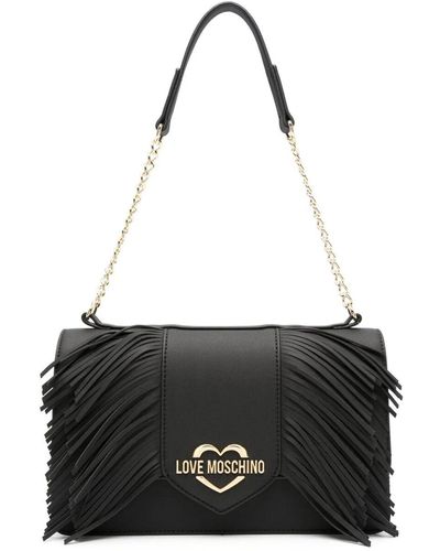 Love Moschino New Shiny Quitled Shoulder Bag - Black