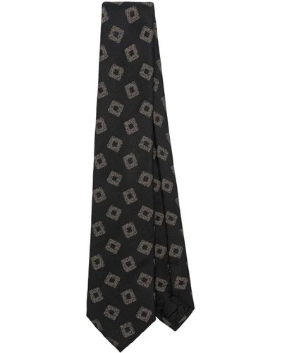 Emporio Armani Woven Jacquard Tie - Black