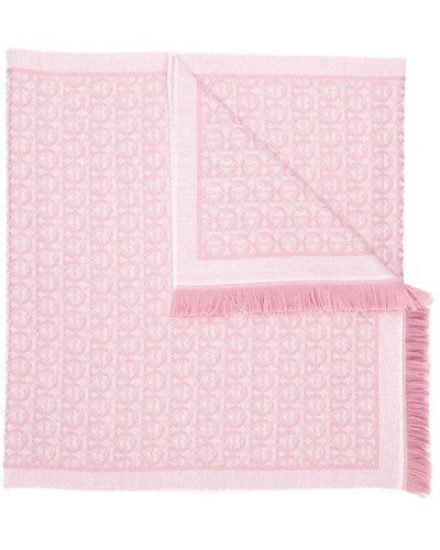 Ferragamo Printed Wool Scarf - Pink