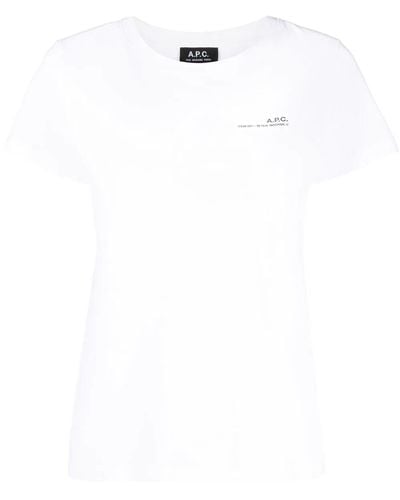 A.P.C. Logo-print Crew Neck T-shirt - White