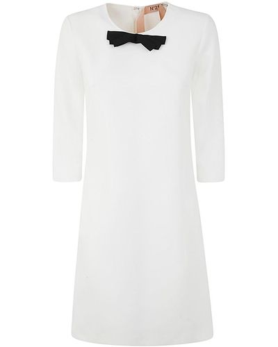 N°21 Three Quarter Sleeve Mini Dress - White
