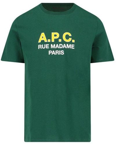 A.P.C. T-Shirts - Green
